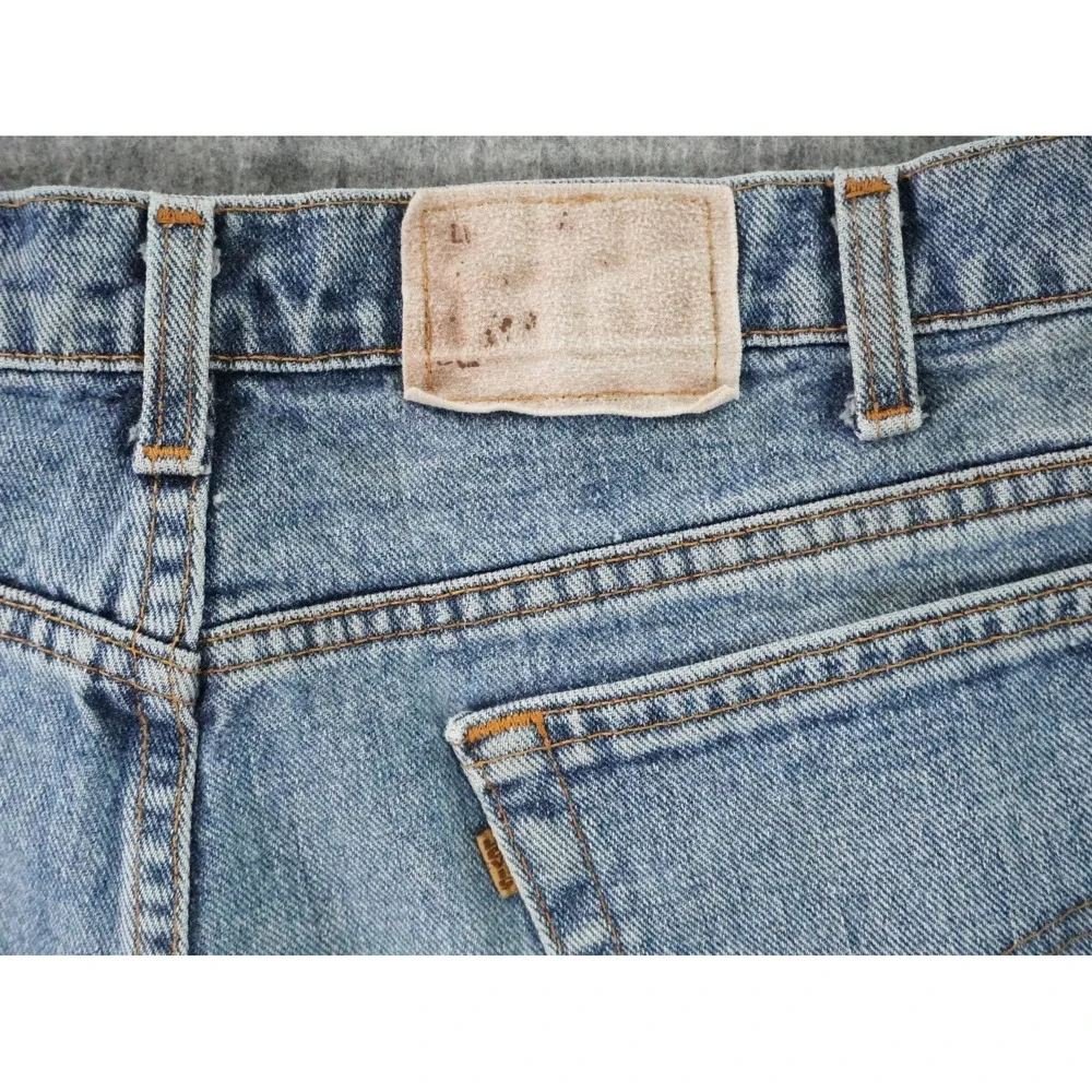 Vintage‎ Levis 545 Jeans Mens 38x34 (36x32.5) Blue Denim Loose Stained Brown Tab